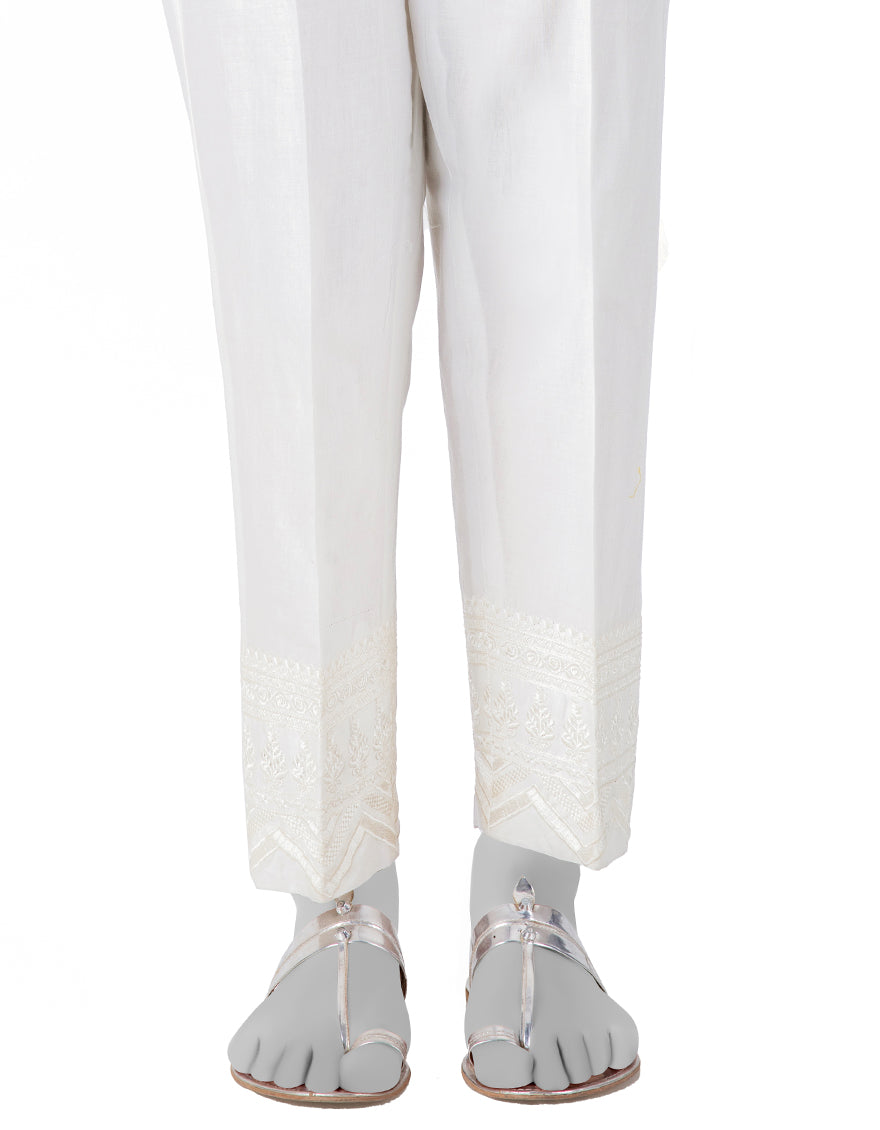 Lawn White Trouser - J. Junaid Jamshed