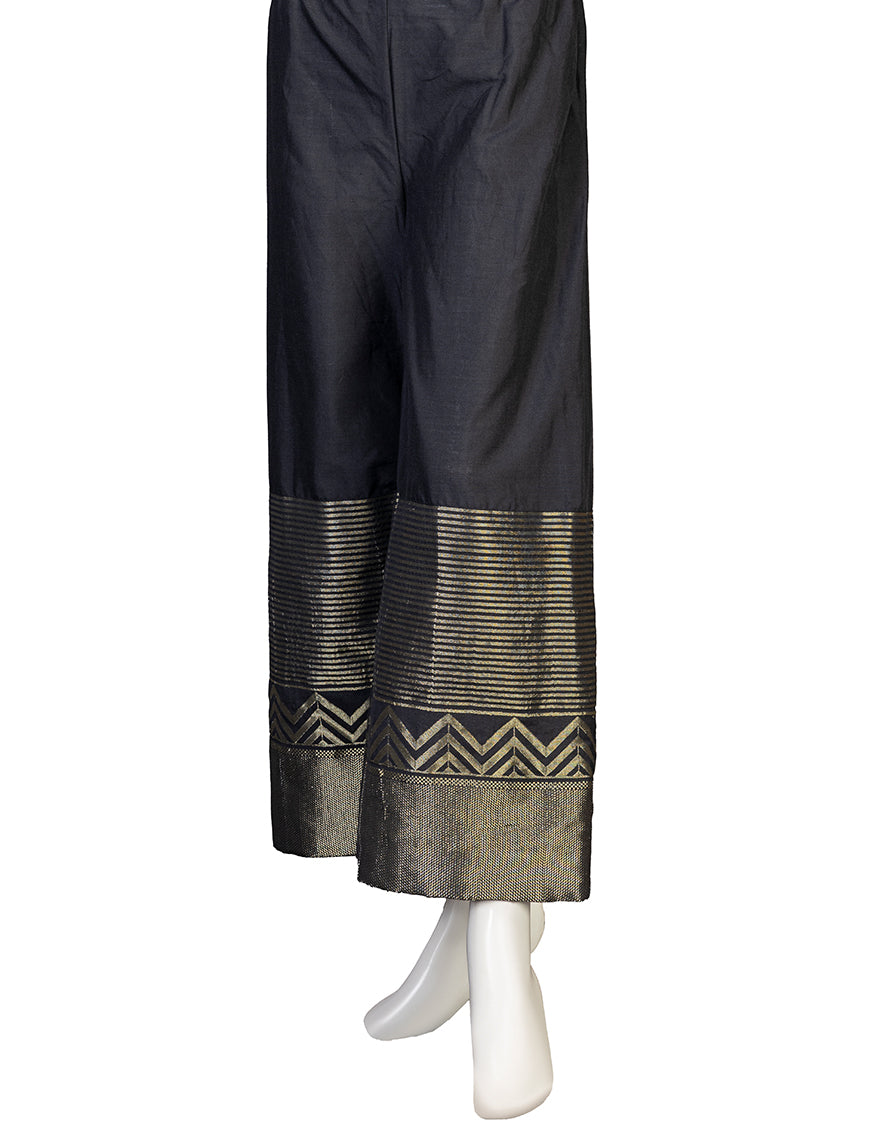 Jacquard Black Trouser - J. Junaid Jamshed