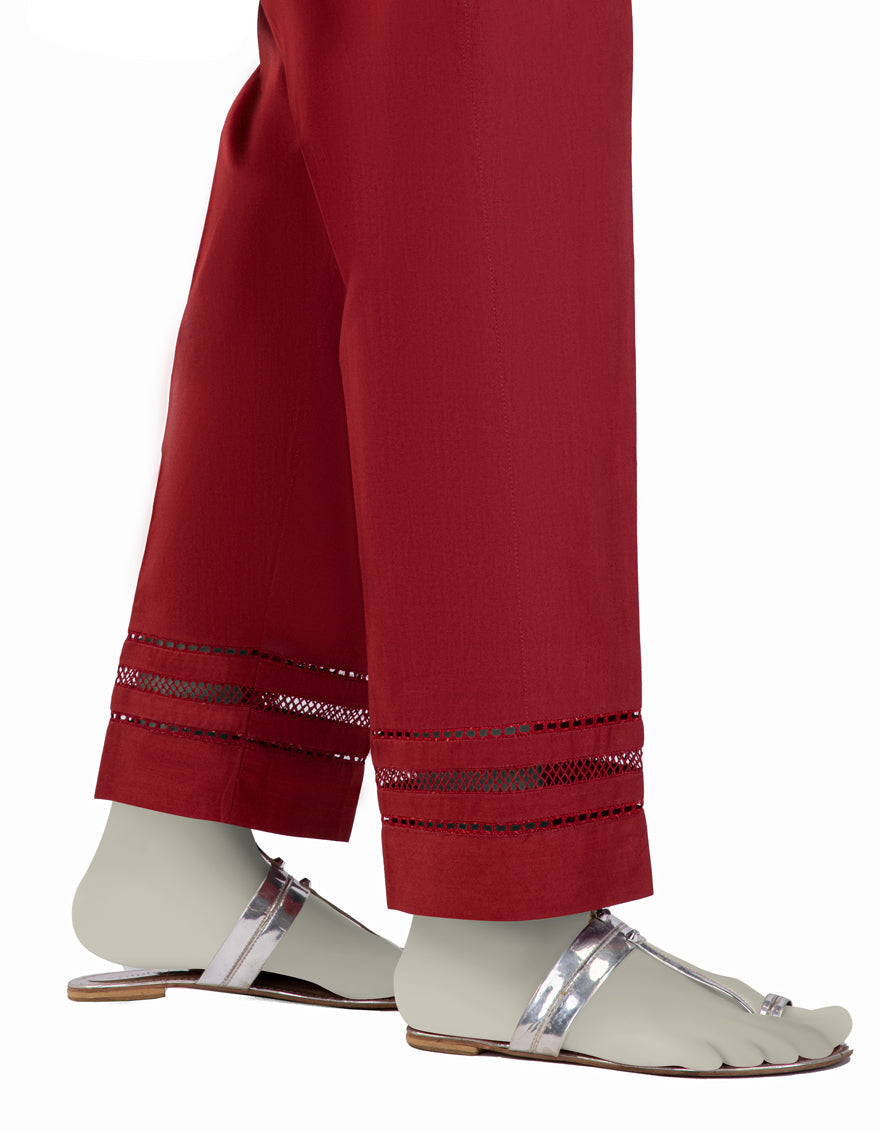 Lawn Red Trouser - J. Junaid Jamshed