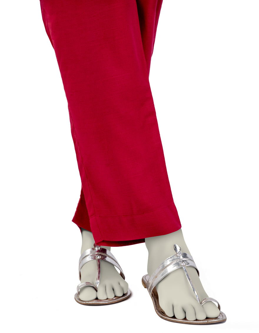 Raw Silk Red Trouser - J. Junaid Jamshed