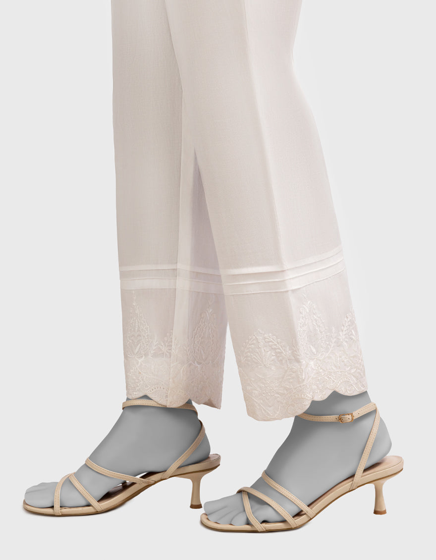 Cambric White Trouser - J. Junaid Jamshed