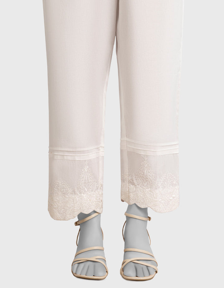 Cambric White Trouser - J. Junaid Jamshed
