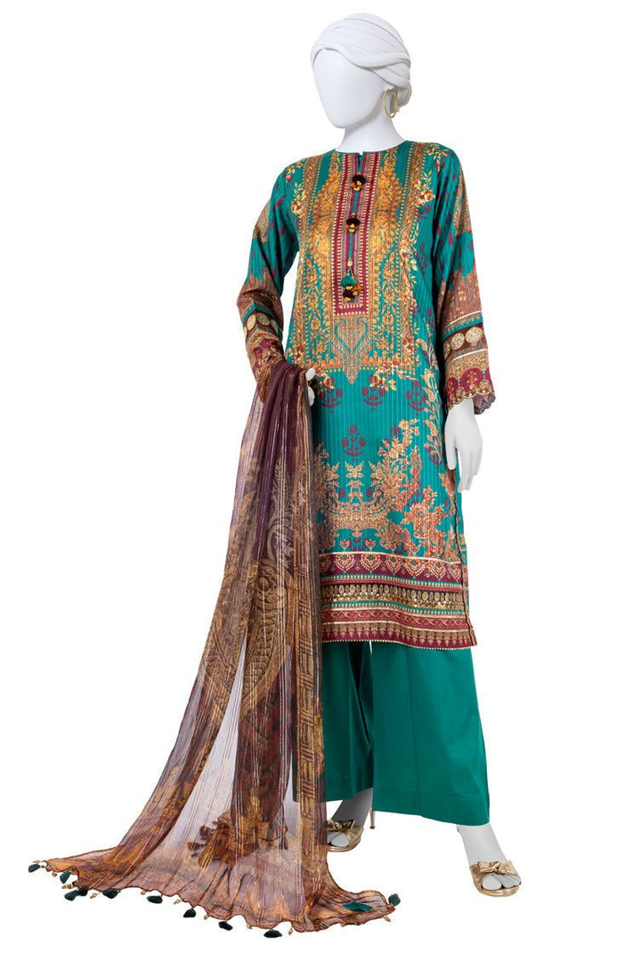 Dobby Green Stitched Suit - J. Junaid Jamshed