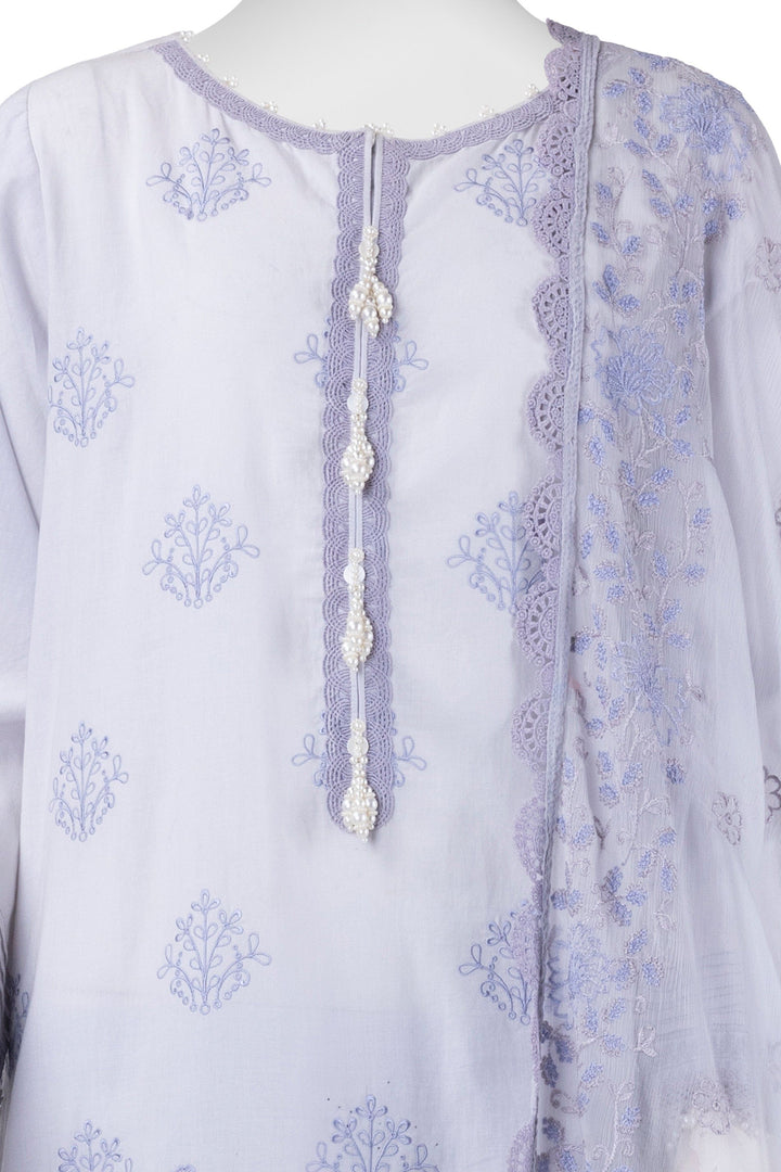 Lawn Blue Stitched Suit - J. Junaid Jamshed