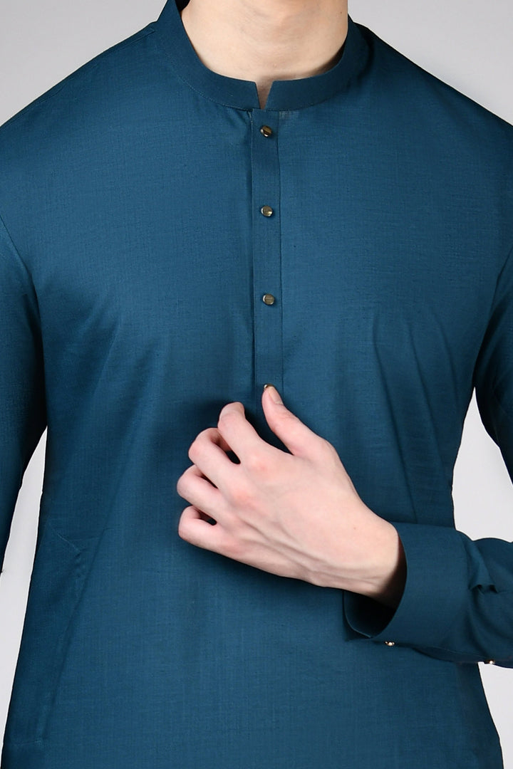 Cotton Green Shalwar Kameez - J. Junaid Jamshed