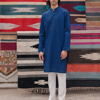 Cotton Blue Kurta - J. Junaid Jamshed