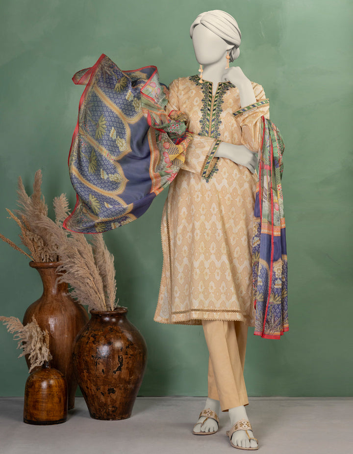 Lawn Multicolor Unstitched Suit - J. Junaid Jamshed