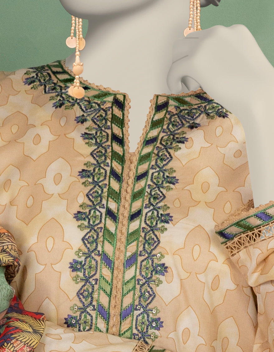 Lawn Multicolor Unstitched Suit - J. Junaid Jamshed