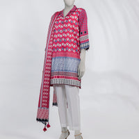 Lawn Pink Unstitched Suit - J. Junaid Jamshed