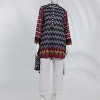 Lawn Black Unstitched Suit - J. Junaid Jamshed