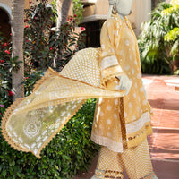 Lawn Yellow Unstitched Suit - J. Junaid Jamshed