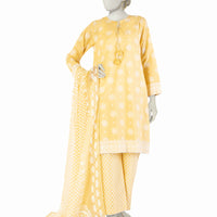 Lawn Yellow Stitched Suit - J. Junaid Jamshed