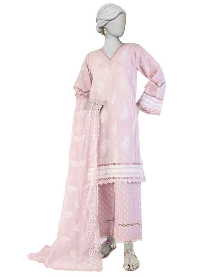 Lawn Pink Stitched Suit - J. Junaid Jamshed