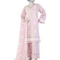 Lawn Pink Stitched Suit - J. Junaid Jamshed