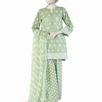 Lawn Green Unstitched Suit - J. Junaid Jamshed