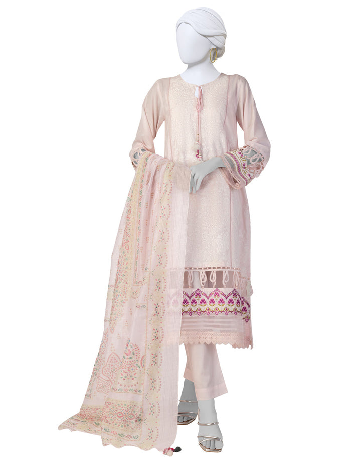 Lawn Pink Stitched Suit - J. Junaid Jamshed