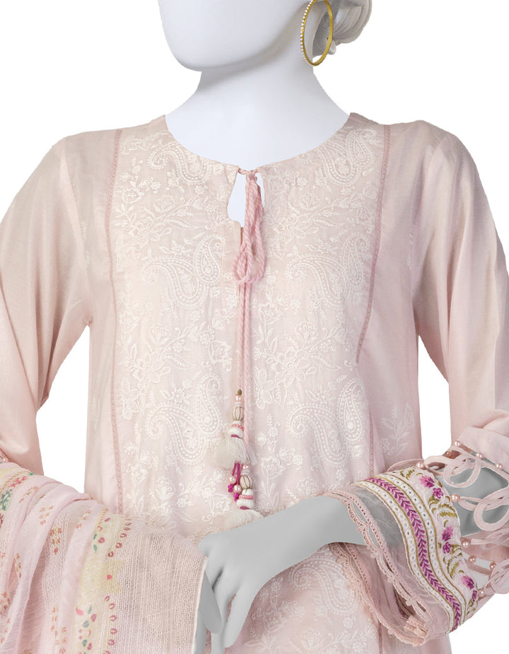 Lawn Pink Stitched Suit - J. Junaid Jamshed