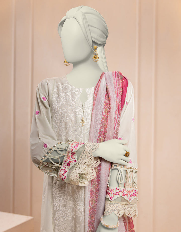 Lawn Green Unstitched Suit - J. Junaid Jamshed