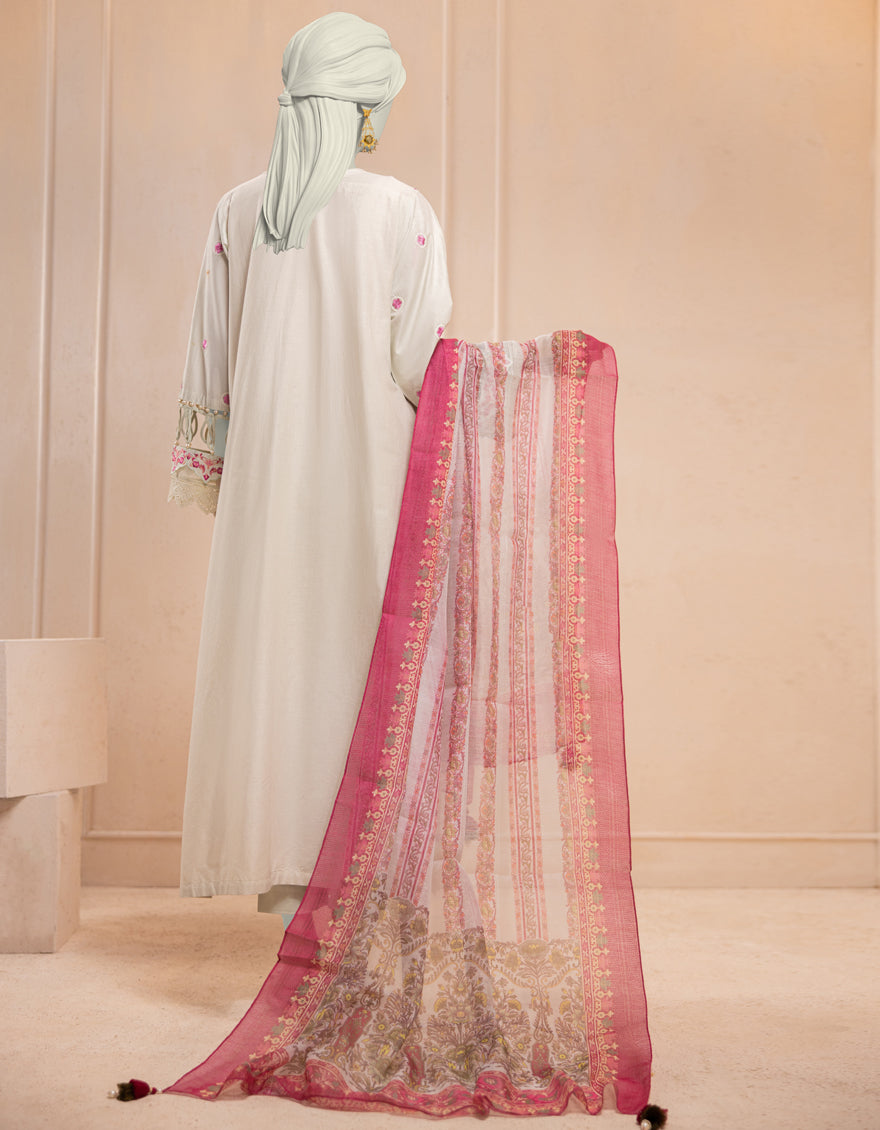 Lawn Green Unstitched Suit - J. Junaid Jamshed