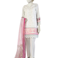 Lawn Green Stitched Suit - J. Junaid Jamshed