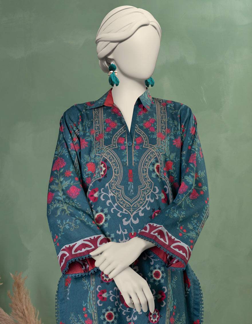 Lawn Multicolor Unstitched Shirt - J. Junaid Jamshed