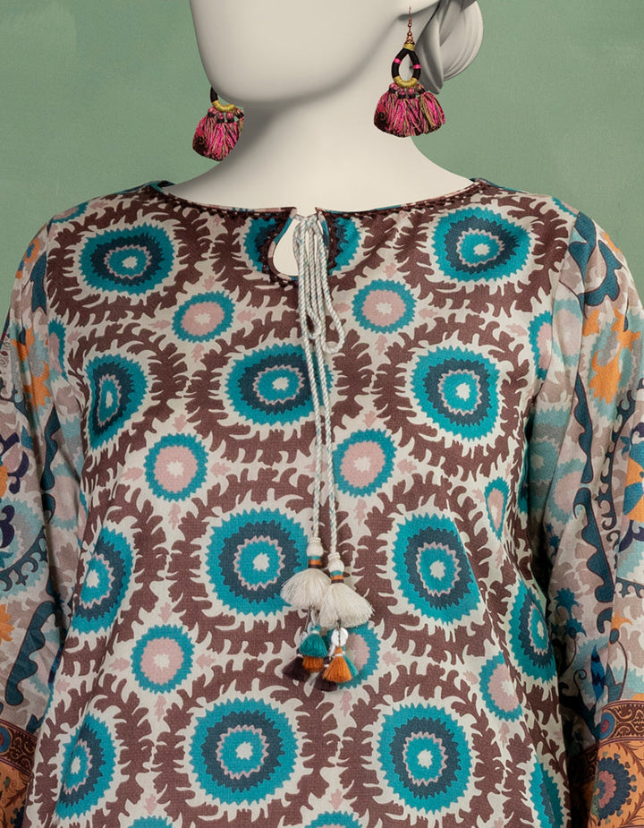 Lawn Multicolor Unstitched Shirt - J. Junaid Jamshed