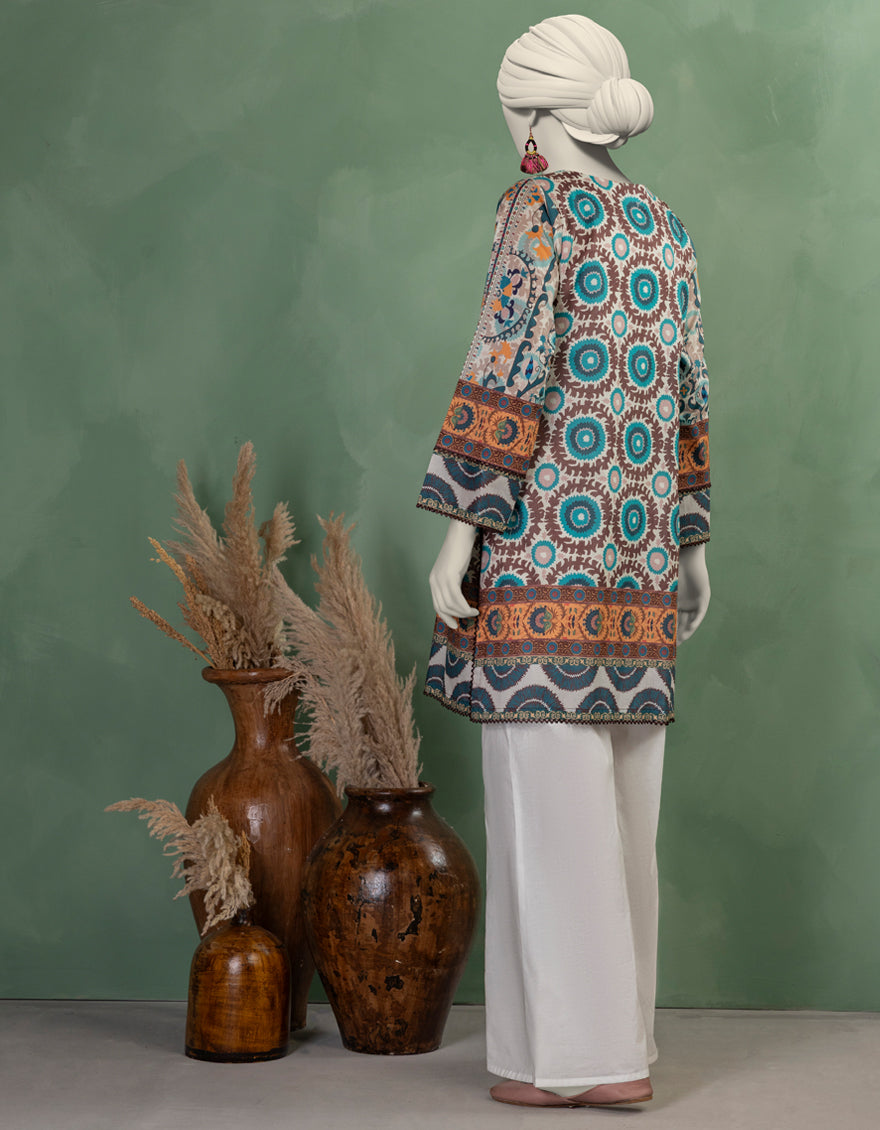 Lawn Multicolor Unstitched Shirt - J. Junaid Jamshed