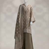 Jacquard Green Unstitched Suit - J. Junaid Jamshed