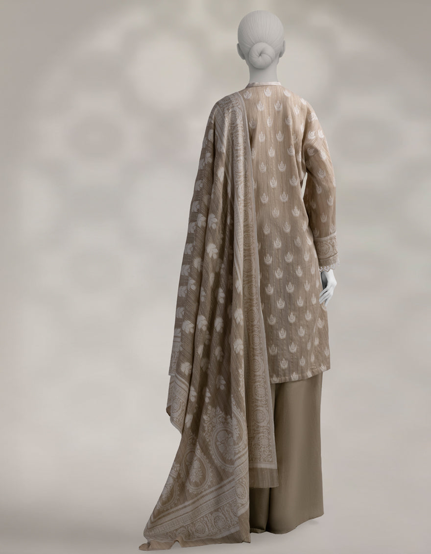 Jacquard Green Unstitched Suit - J. Junaid Jamshed