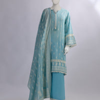 Jacquard Pink Stitched Suit - J. Junaid Jamshed