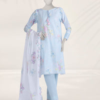 Cambric Blue Stitched Suit - J. Junaid Jamshed