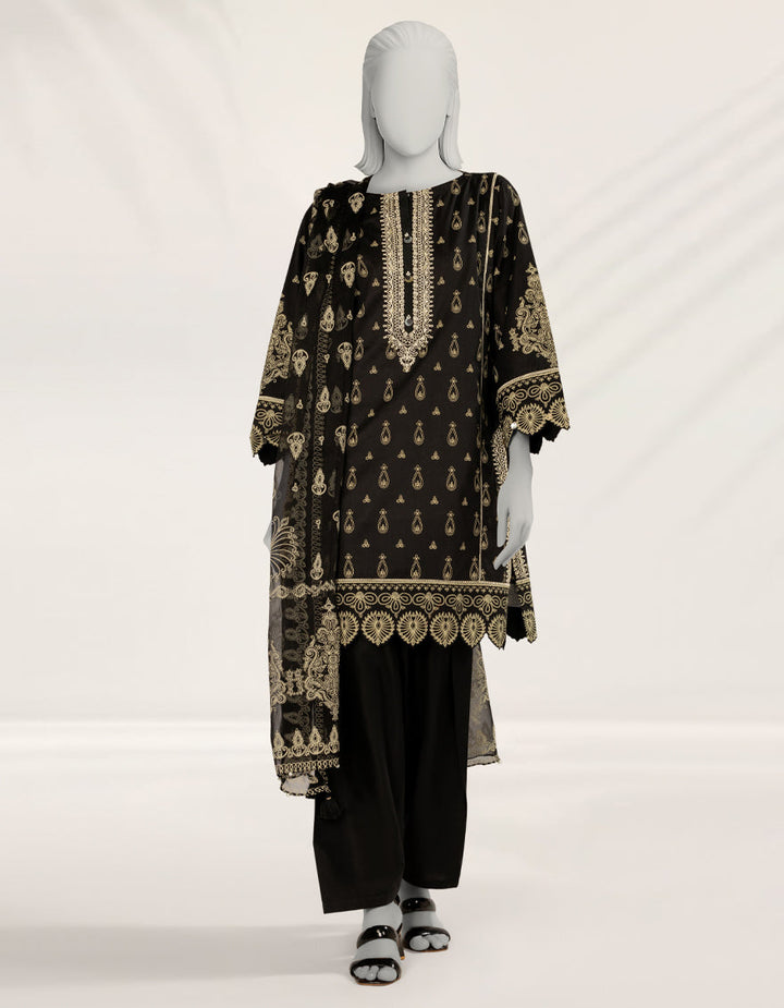 Liminal Black Stitched Suit - J. Junaid Jamshed
