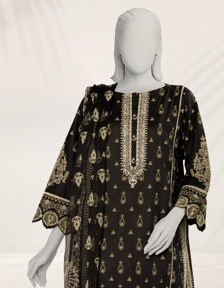 Liminal Black Stitched Suit - J. Junaid Jamshed