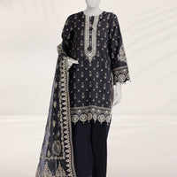 Liminal Black Unstitched Suit - J. Junaid Jamshed