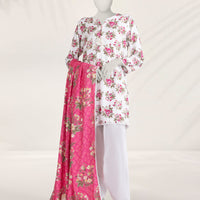 Linen White Stitched Suit - J. Junaid Jamshed