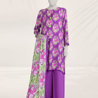 Viscose Purple Unstitched Suit - J. Junaid Jamshed