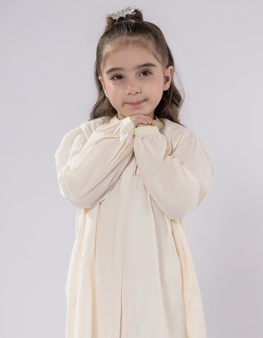 Lawn Off White Kurti - J. Junaid Jamshed