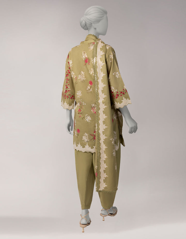 Lawn Green Unstitched Suit - J. Junaid Jamshed