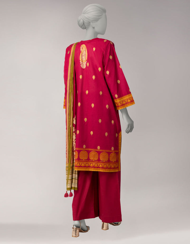Lawn Pink Unstitched Suit - J. Junaid Jamshed