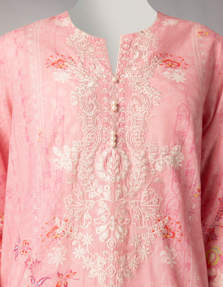 Lawn Pink Unstitched Suit - J. Junaid Jamshed