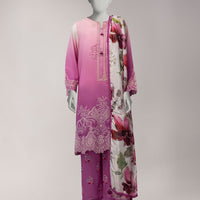 Lawn Pink Unstitched Suit - J. Junaid Jamshed