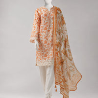 Lawn Multicolor Unstitched Suit - J. Junaid Jamshed