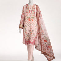 Lawn Pink Stitched Suit - J. Junaid Jamshed