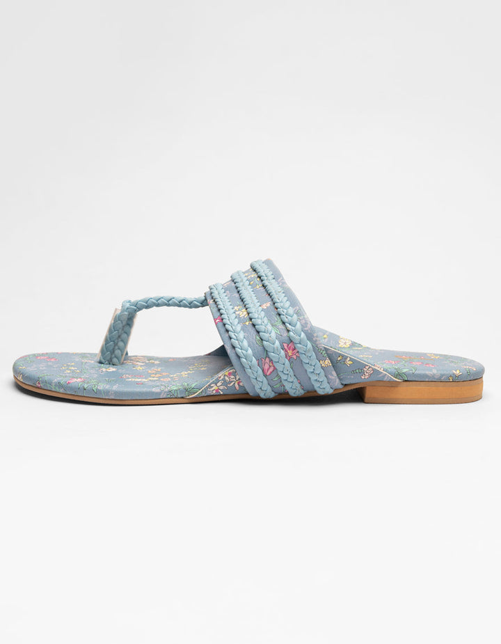 Silk Blue Chappal - J. Junaid Jamshed