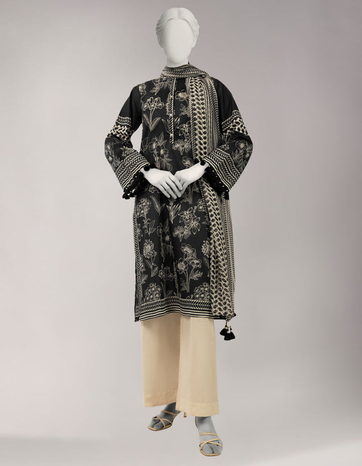 Lawn Multicolor Unstitched Suit - J. Junaid Jamshed