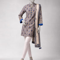 Lawn Multicolor Unstitched Suit - J. Junaid Jamshed