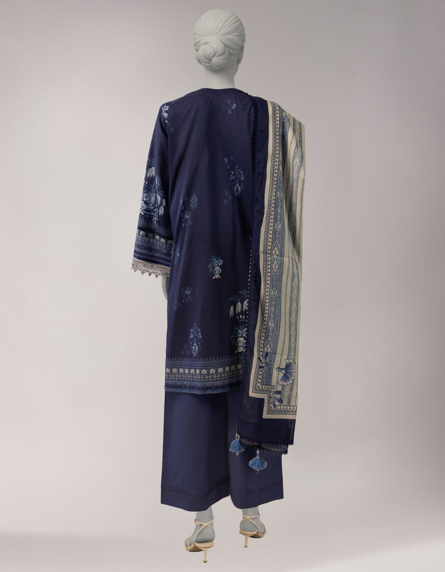 Lawn Multicolor Unstitched Suit - J. Junaid Jamshed