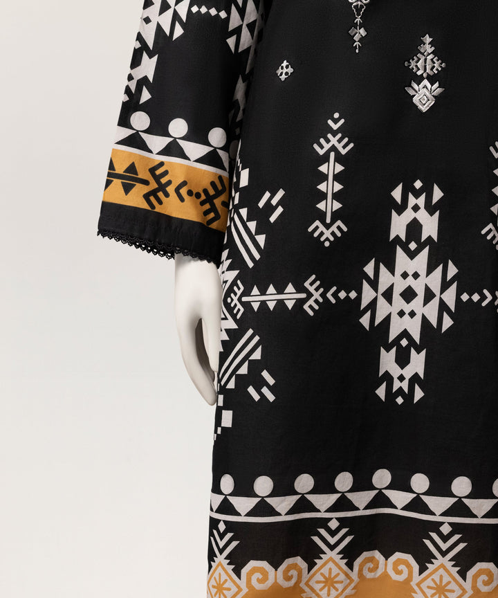Lawn Black Stitched Suit - J. Junaid Jamshed