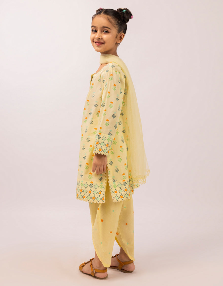 Lawn Yellow Stitched Suit - J. Junaid Jamshed