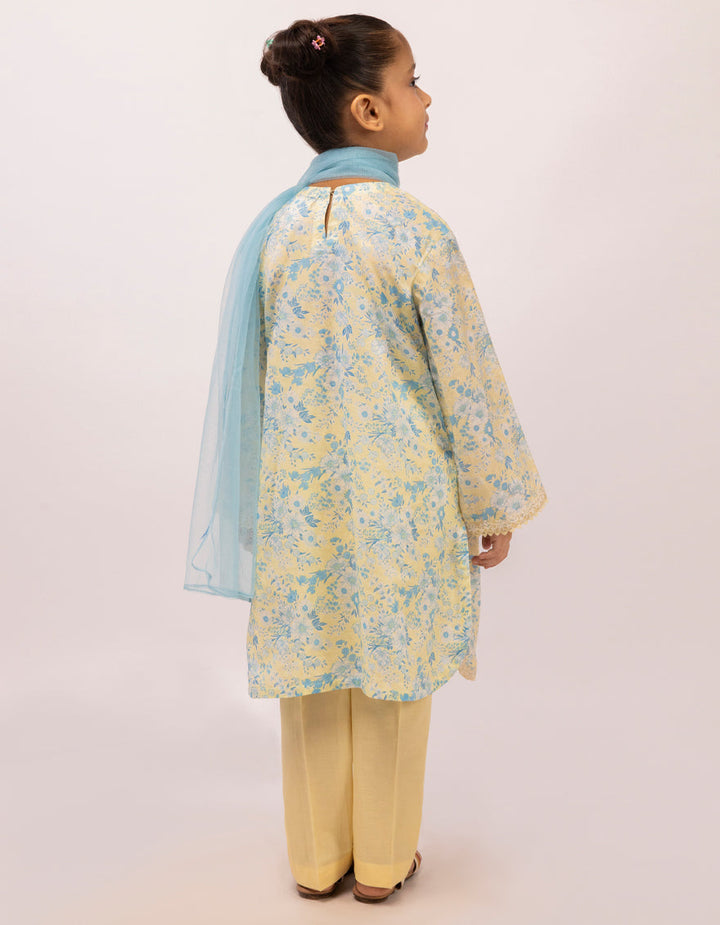 Dobby Yellow Stitched Suit - J. Junaid Jamshed